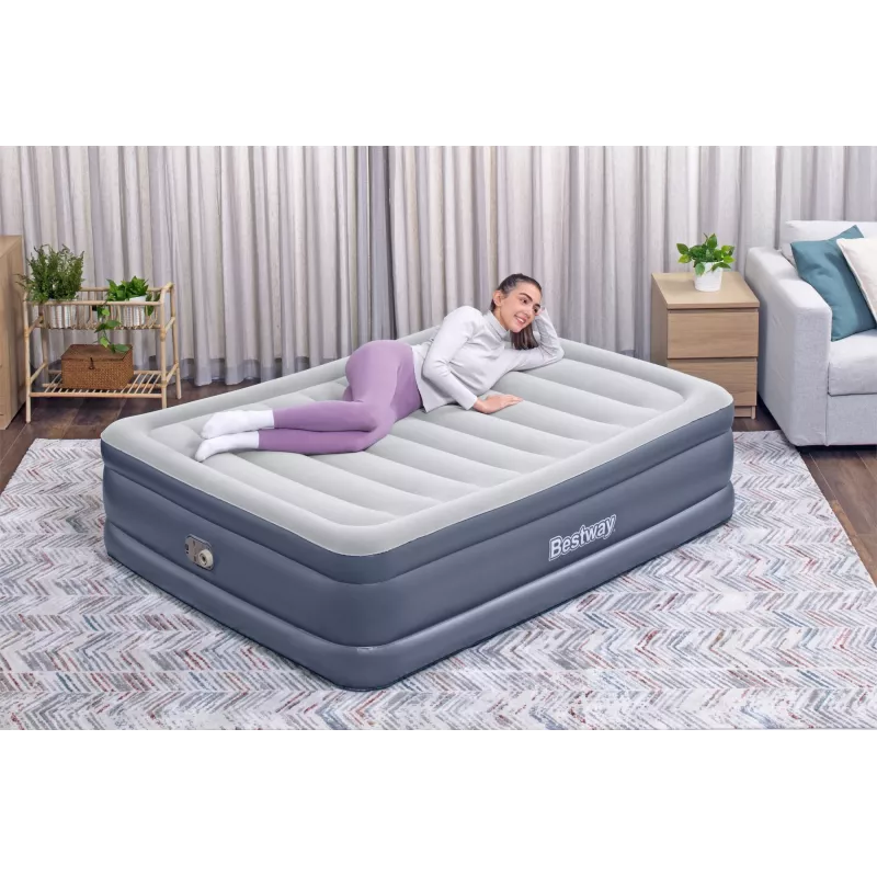 Bestway Tritech ilmapatja Queen integroidulla AC-pumpulla ja antimikrobisella pinnoitteella 2,03 m x 1,52 m x 51 cm