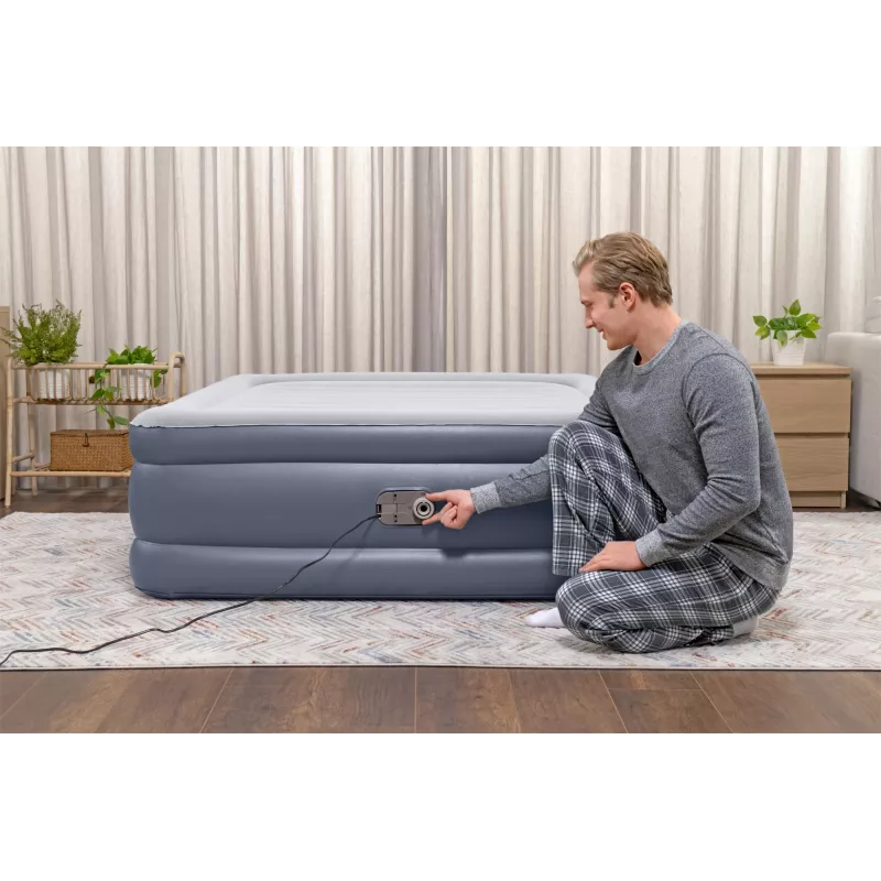 Bestway Tritech ilmapatja Queen integroidulla AC-pumpulla ja antimikrobisella pinnoitteella 2,03 m x 1,52 m x 51 cm