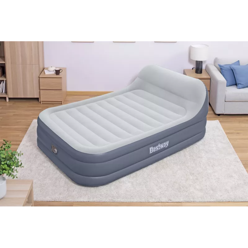 Bestway Tritech SleekFlow päätyilmapatja Queen integroidulla AC-pumpulla ja antimikrobisella pinnoitteella 2,26 m x 1,52 m x 84 cm