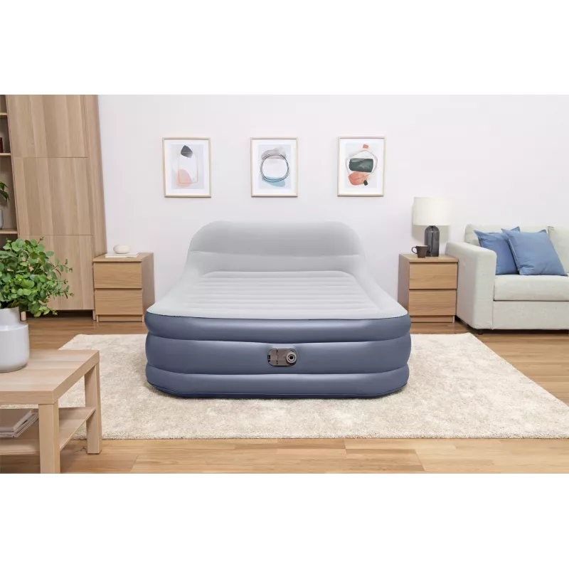 Bestway Tritech SleekFlow päätyilmapatja Queen integroidulla AC-pumpulla ja antimikrobisella pinnoitteella 2,26 m x 1,52 m x 84 cm