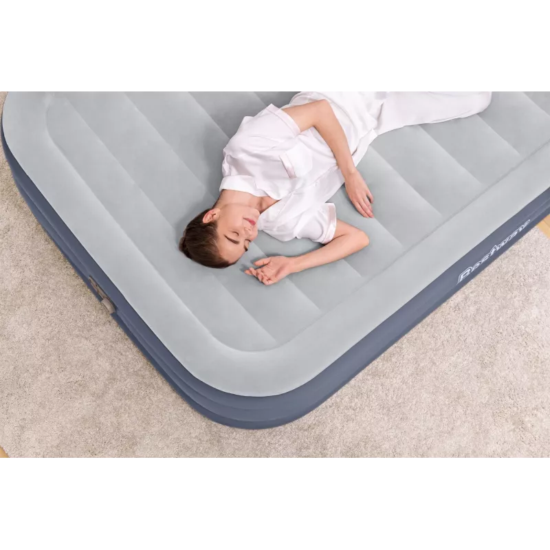 Bestway Tritech SleekFlow päätyilmapatja Queen integroidulla AC-pumpulla ja antimikrobisella pinnoitteella 2,26 m x 1,52 m x 84 cm