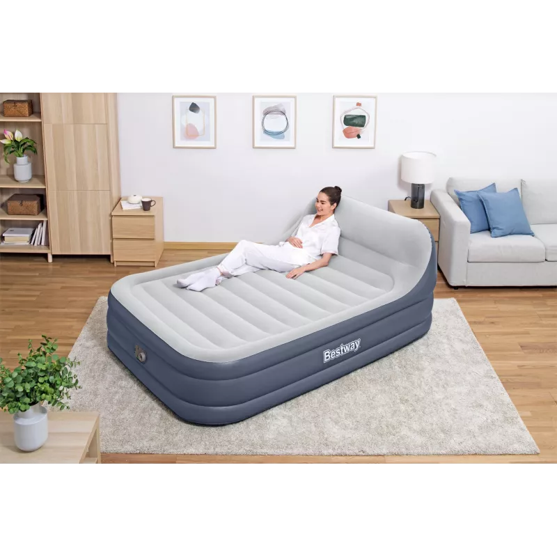 Bestway Tritech SleekFlow päätyilmapatja Queen integroidulla AC-pumpulla ja antimikrobisella pinnoitteella 2,26 m x 1,52 m x 84 cm
