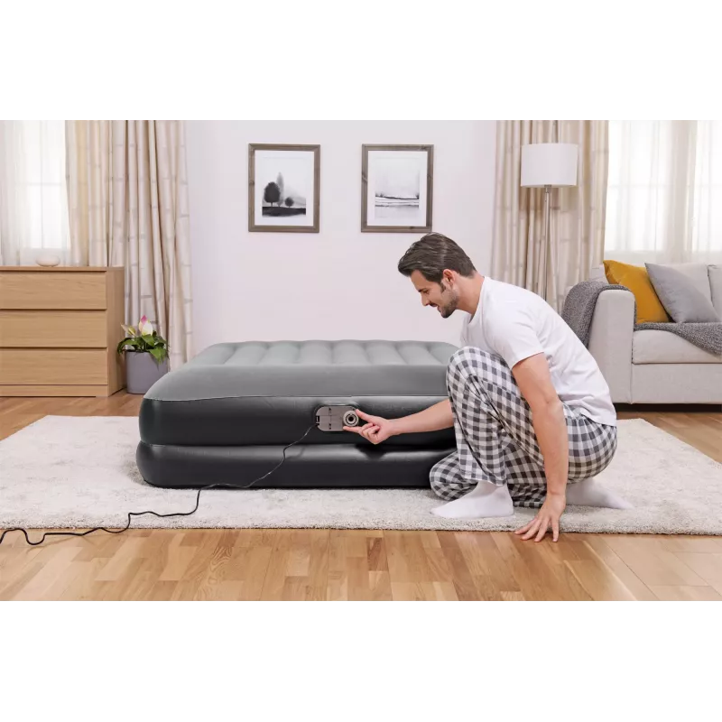 Bestway Tritech ilmapatja Queen integroidulla AC-pumpulla ja antimikrobisella pinnoitteella 2,03 m x 1,52 m x 46 cm