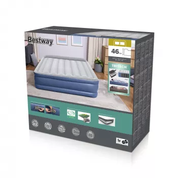 Bestway Tritech ilmasänky Queen integroidulla AC-pumpulla ja antimikrobisella pinnoitteella 2,03 m x 1,52 m x 46 cm