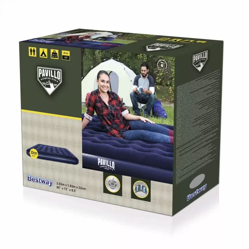Bestway Flocked Airbed – King – 2,03 m x 1,83 m x 22 cm, kaksospatja