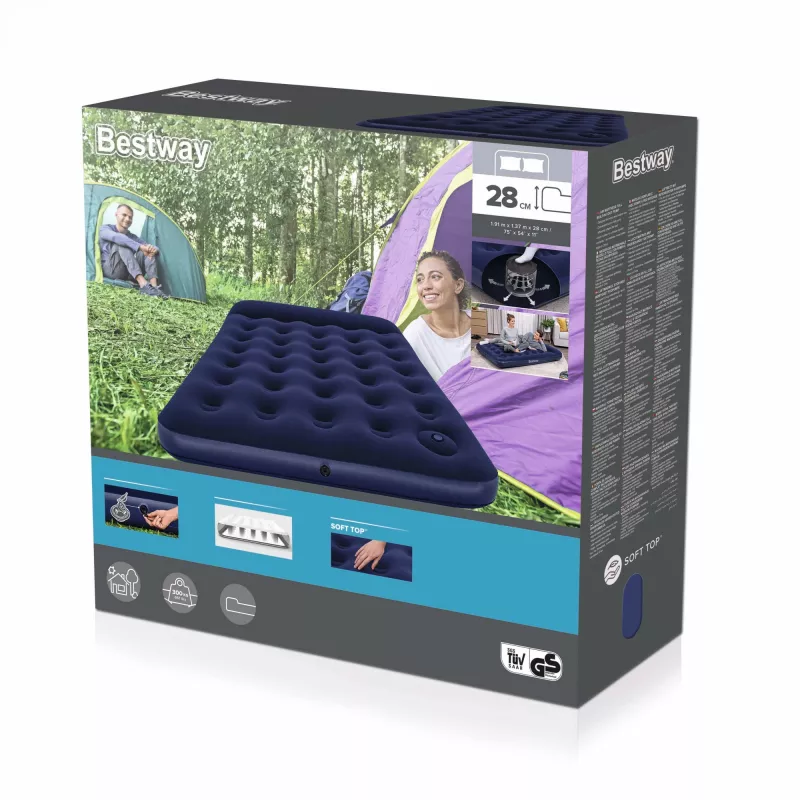 Bestway ilmapatja Full sisäänrakennetulla jalkapumpulla 1,91 m x 1,37 m x 28 cm