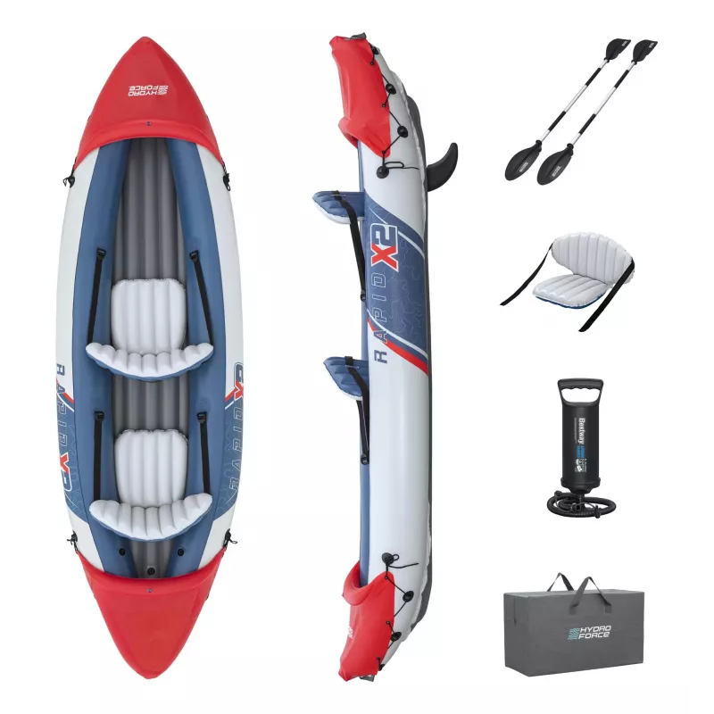 Bestway Hydro Force Rapid X2 ilmalla täytettävä 2 hengen kajakkisetti 3,21 m