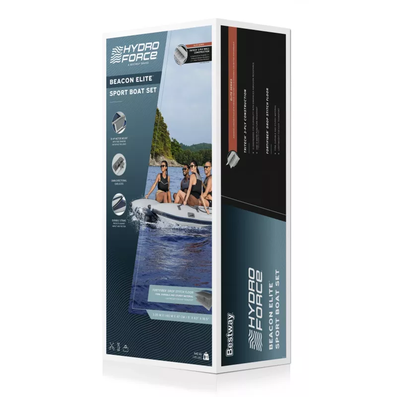 Bestway Hydro Force Beacon Elite 5 hengen ilmalla täytettävä urheiluveneen setti 3,35 m