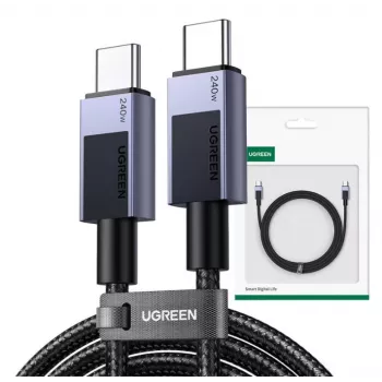 Ugreen 45068 USB-kaapeli 2 m USB C 0,48 Gbit/s 240 W musta, harmaa