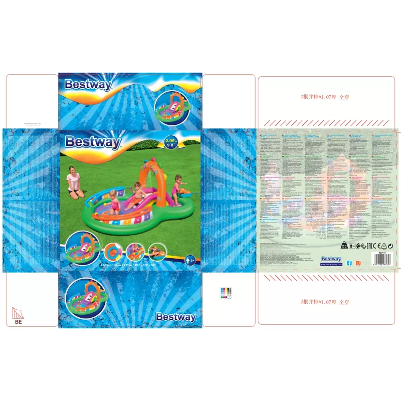 Bestway 9'8 inch x 6'3 inch x 54 inch/2,95 m x 1,90 m x 1,37 m Sing 'n Splash -leikkikeskus
