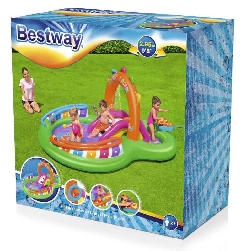 Bestway 9'8 inch x 6'3 inch x 54 inch/2,95 m x 1,90 m x 1,37 m Sing 'n Splash -leikkikeskus