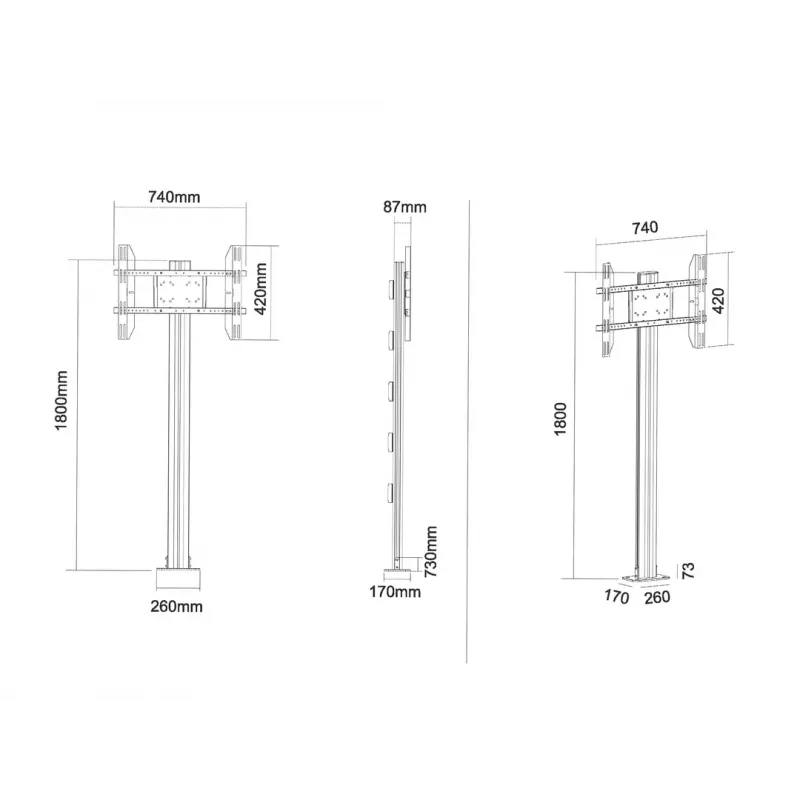 Multibrackets M Display Stand 180 Single musta lattiasennuksella