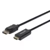 Manhattan DisplayPort 1.2 - HDMI -kaapeli, 4K@60Hz, 1m, uros-uros, DP lukituksella, musta, ei kaksisuuntainen, kolmen vuoden takuu, vastaa 3F-DP-HDMI-4K60-HDR