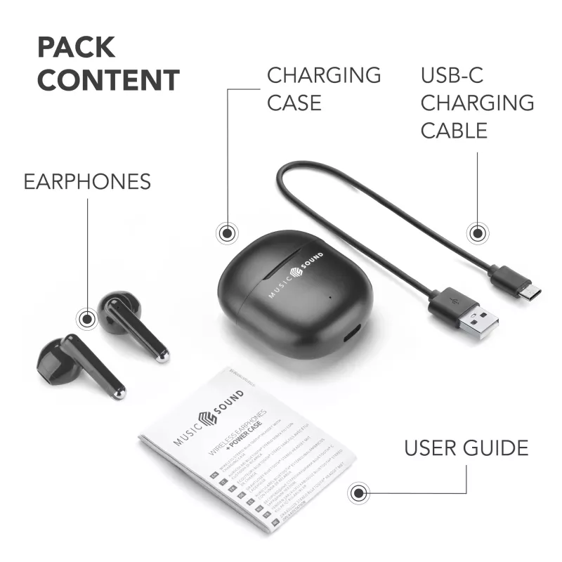 Music Sound Breeze kapseli-Bluetooth-kuulokkeet värillisellä kotelolla