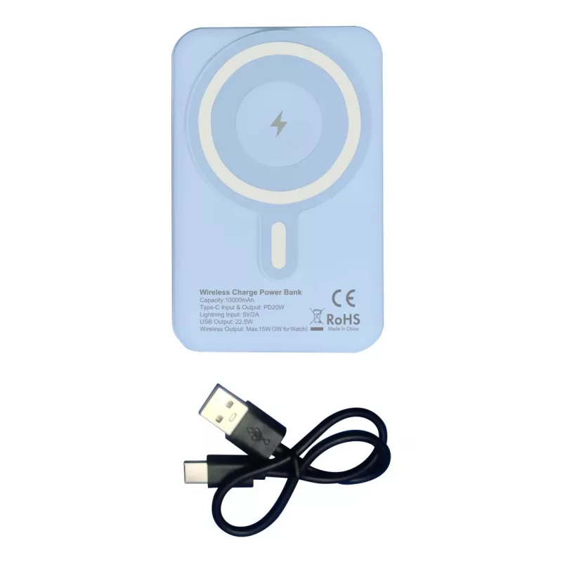 Techly I-CHARGE-10LCDBL varavirtalähde litiumpolymeeri (LiPo) 10000 mAh langaton lataus sininen