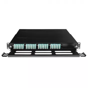 ACT Fiber Panel High Density 5 MTP®-MPO-kasetille, PG11, PG13, musta, metalli