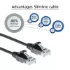 ACT musta 0,5 m LSZH U/UTP CAT6 datakeskus Slimline -patchkaapeli ilman lukituskielekettä RJ45-liittimillä