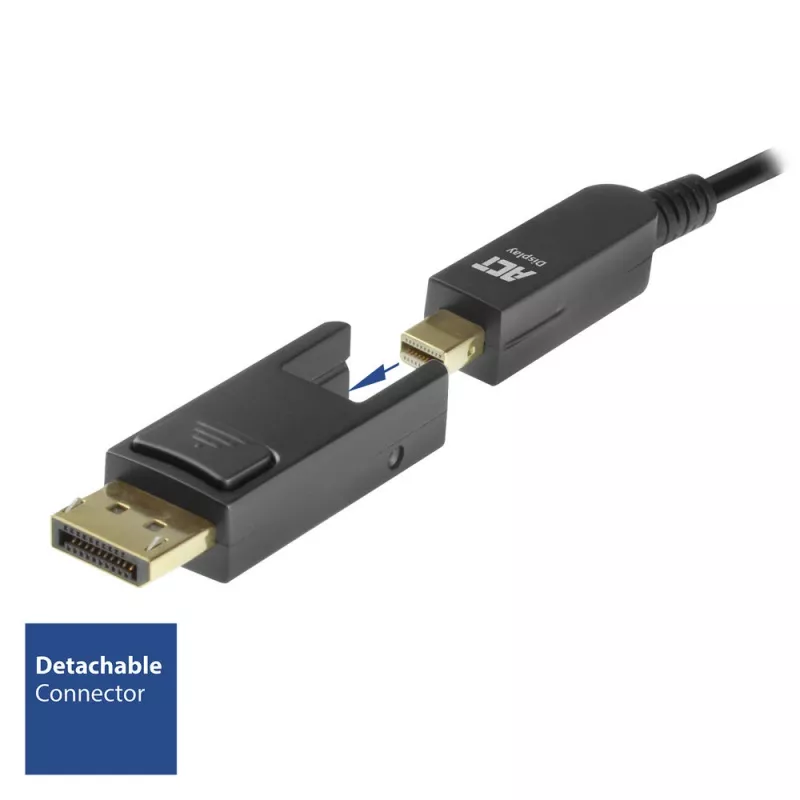 ACT 20 m DisplayPort 1.4 aktiivinen optinen kaapeli 8K irrotettavalla liittimellä