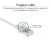 ACT valkoinen 7 m LSZH U/FTP CAT6A datakeskus Slimline -patchkaapeli ilman lukituskielekettä RJ45-liittimillä