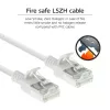 ACT valkoinen 7 m LSZH U/FTP CAT6A datakeskus Slimline -patchkaapeli ilman lukituskielekettä RJ45-liittimillä