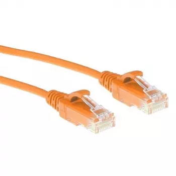 ACT oranssi 1 m LSZH U/UTP CAT6 datakeskus Slimline -patchkaapeli ilman lukituskielekettä RJ45-liittimillä