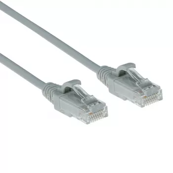 ACT harmaa 0,15 m LSZH U/UTP CAT6 datakeskus Slimline -patchkaapeli ilman lukituskielekettä RJ45-liittimillä
