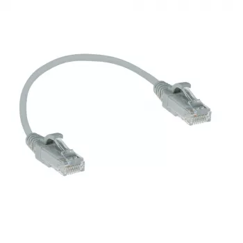 ACT harmaa 0,15 m LSZH U/UTP CAT6 datakeskus Slimline -patchkaapeli ilman lukituskielekettä RJ45-liittimillä