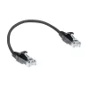 ACT musta 0,15 m LSZH U/UTP CAT6 datakeskus Slimline -patchkaapeli ilman lukituskielekettä RJ45-liittimillä