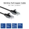 ACT musta 0,15 m LSZH U/UTP CAT6 datakeskus Slimline -patchkaapeli ilman lukituskielekettä RJ45-liittimillä