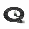 ACT musta 1,5 m U/UTP CAT6A LSZH Slimline -patchkaapeli RJ45-liittimillä 90° alaspäin kulma suoraan