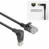 ACT musta 1,5 m U/UTP CAT6A LSZH Slimline -patchkaapeli RJ45-liittimillä 90° alaspäin kulma suoraan