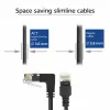 ACT musta 1,5 m U/UTP CAT6A LSZH Slimline -patchkaapeli RJ45-liittimillä 90° alaspäin kulma suoraan