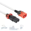 ACT virtajohto C14 IEC Lock+ Dual Locking - C15 IEC Lock+ valkoinen 2 m, PC3875
