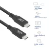ACT USB 3.0 10Gbps 60W USB Type-C-kaapeli, 1 metri, 1 m, USB C, USB C, USB 3.2 Gen 2 (3.1 Gen 2), 10 Gbit/s, musta