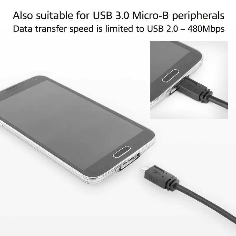 ACT USB Type-C-liitäntä USB Micro-B 2.0 -pistokesovitinkaapeli 0,2 m
