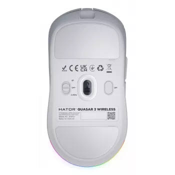 HATOR Quasar 3 Wireless -hiiri Gaming molempikätinen RF Wireless + Bluetooth + USB Type-A optinen 12 000 DPI