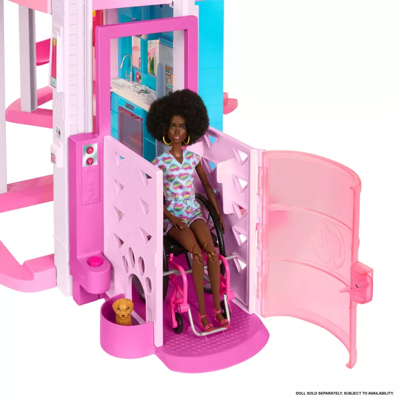 Barbie Dreamhouse nukkekoti altaalla ja liukumäellä - yli 75 osaa (HMX10)