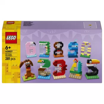 LEGO 40807 Syntymäpäivänumerot - rakennettava eläinkakkukoriste (281 osaa)