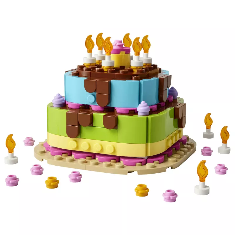 LEGO 40815 Syntymäpäiväkakku - rakennettava kakku kynttilöillä (219 osaa)