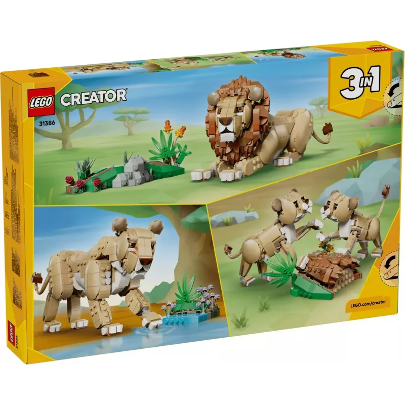 LEGO Creator 3-in-1 31386 Villieläimet: Majesteettinen leijona (839 osaa)