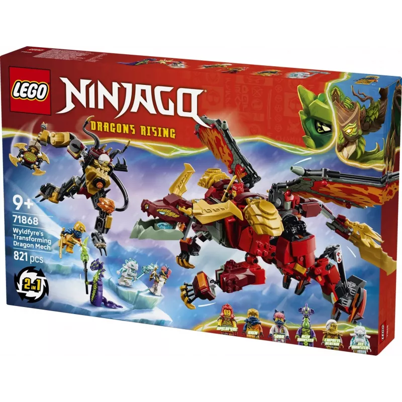 LEGO NINJAGO 71868 Wyldfyren muuntautuva lohikäärmemech (821 osaa)