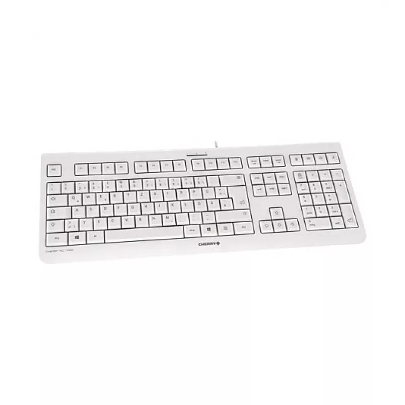 CHERRY KC 1000 langallinen USB-näppäimistö - espanjalainen QWERTY-asettelu, vaaleanharmaa