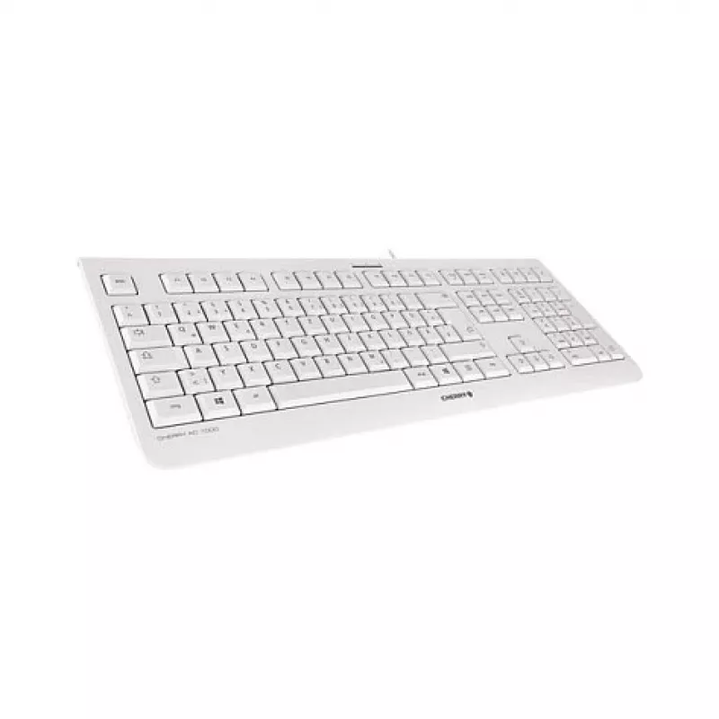 CHERRY KC 1000 langallinen USB-näppäimistö - espanjalainen QWERTY-asettelu, vaaleanharmaa