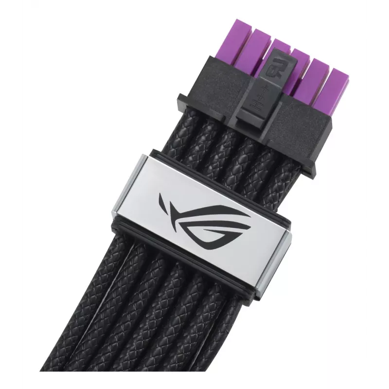ASUS ROG Equalizer 12V-2x6 PCIe 5.1 / ATX 3.1 -näytönohjaimen virtakaapeli, 0,75 m, 16 AWG, musta (90YE00BN-B0QA00)