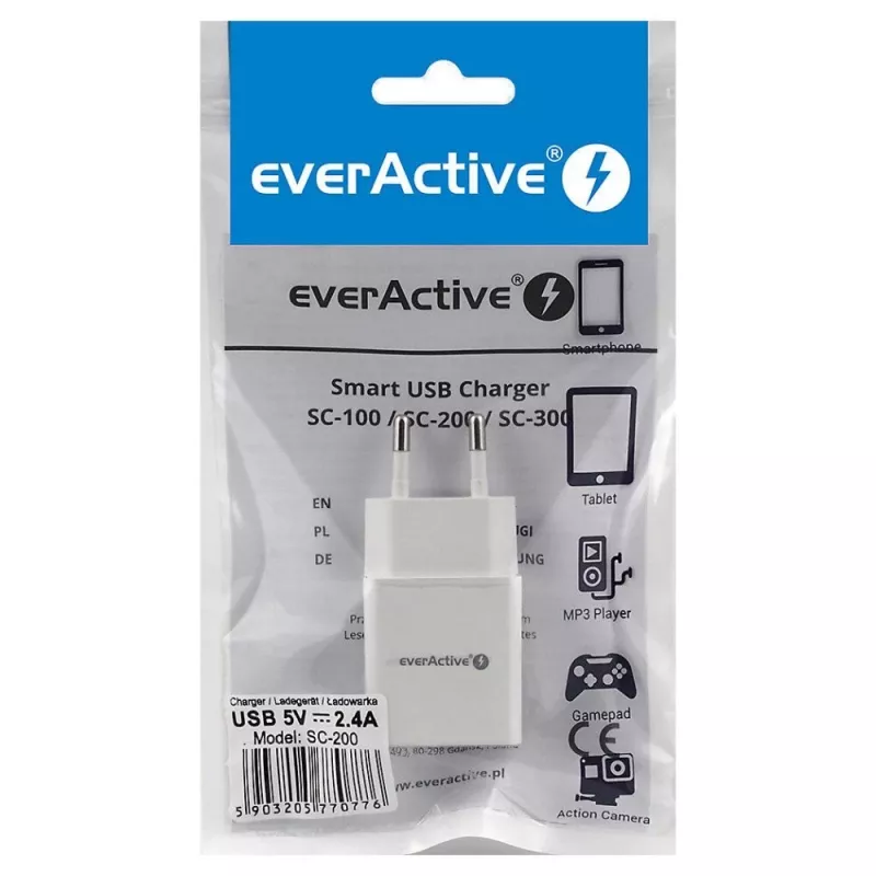 everActive SC-200 USB-A-seinälaturi 2,4 A 12 W valkoinen