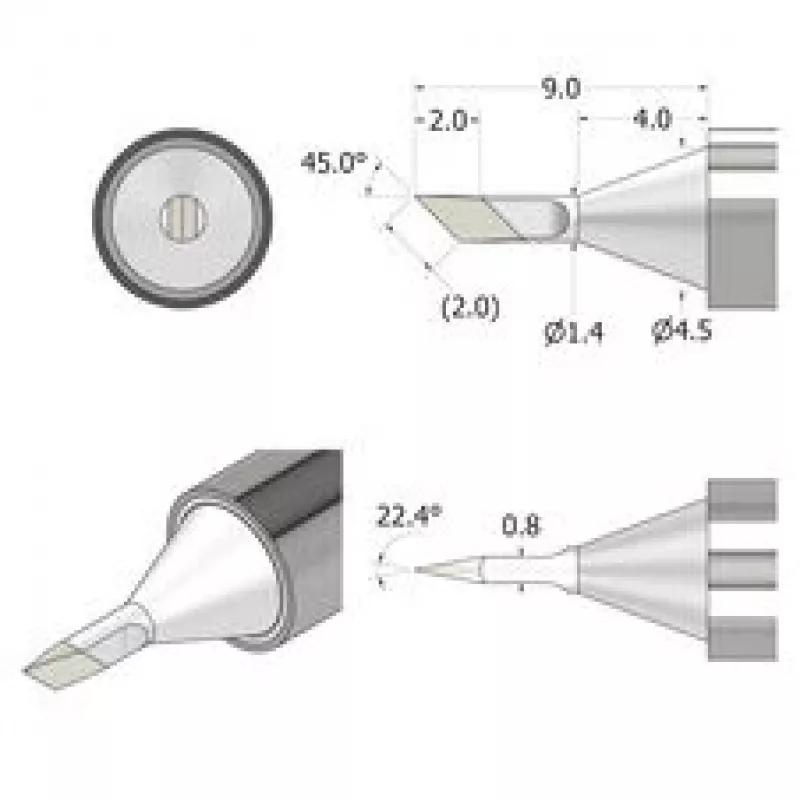 iFixit FixHub juotospää veitsi 1,4 mm IF145-842-1 hopea