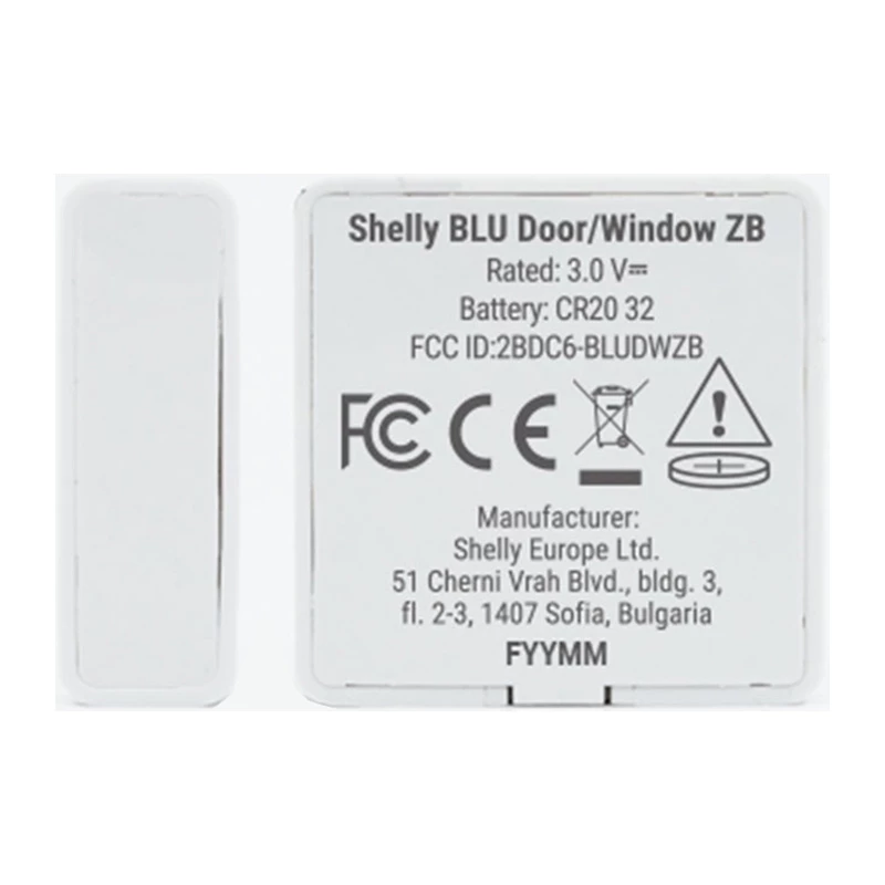 Shelly BLU Door/Window ZB Zigbee Bluetooth älykäs ovi-/ikkuna-anturi valkoinen