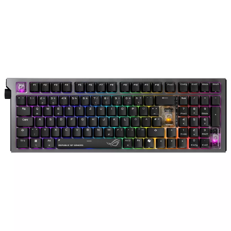 ASUS ROG Strix Morph 96 langaton pelinäppäimistö, 96 % asettelu, ROG NX Snow -kytkimet, hot-swappable, tri-mode-yhteys, musta