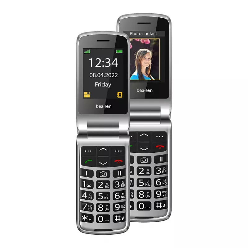 Bea-fon Silver Line SL605 peruspuhelin Dual-SIM musta hopea