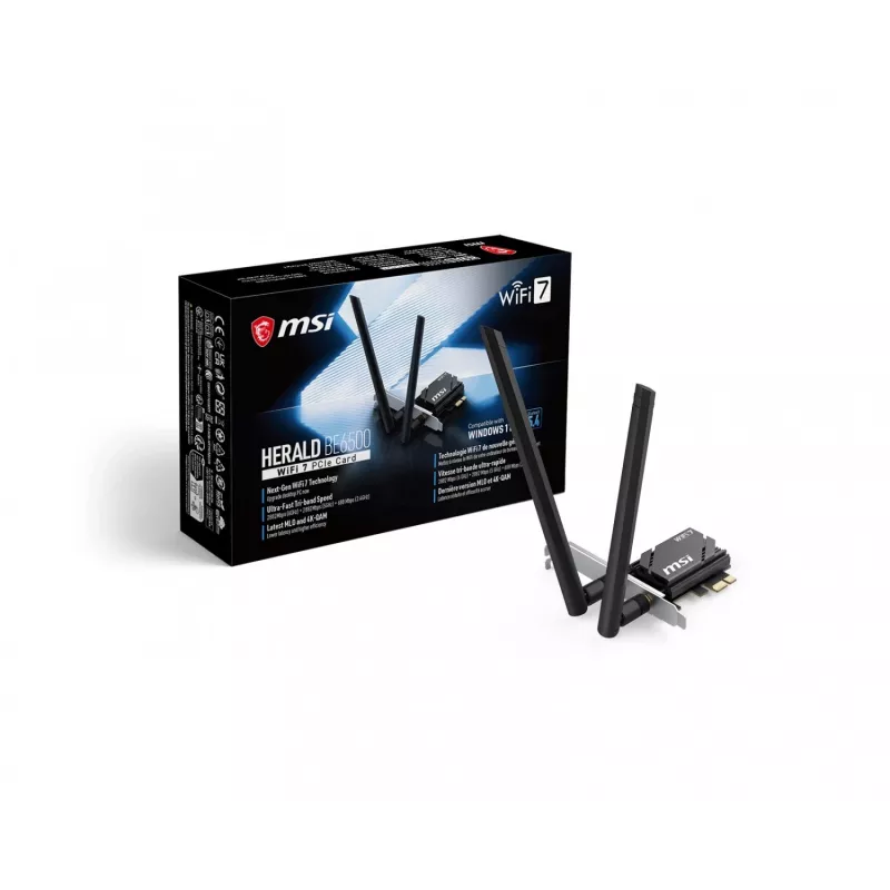 MSI Herald BE6500 WiFi 7 PCIe verkkokortti